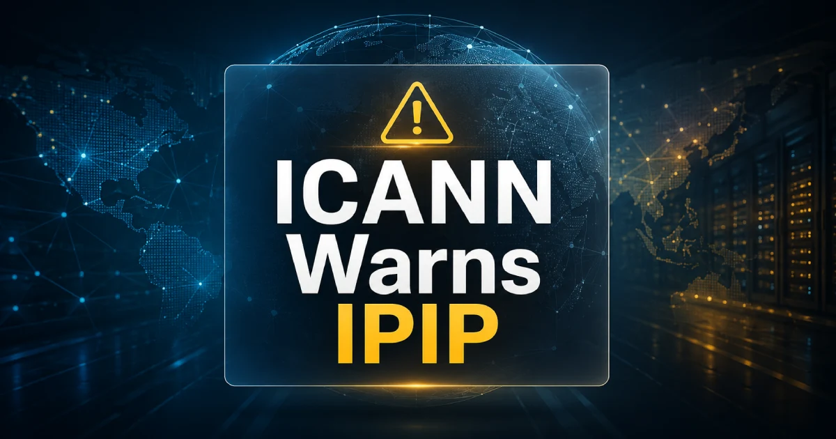 ICANN breach notice issued to domain registrar IPIP
